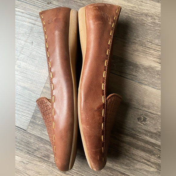 Born Woven Brown Leather Slip on Loafers Size 7 - Picture 3 of 11